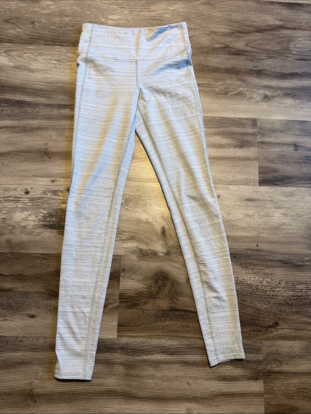 Athleta Light Gray Textured High-Rise Leggings